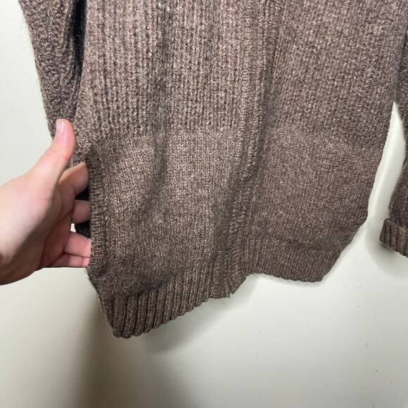 VNTG Inis Meain Chunky Thick Brown Zip Cardigan Irish Wool Sweater Men Sz 40 M - Picture 7 of 11